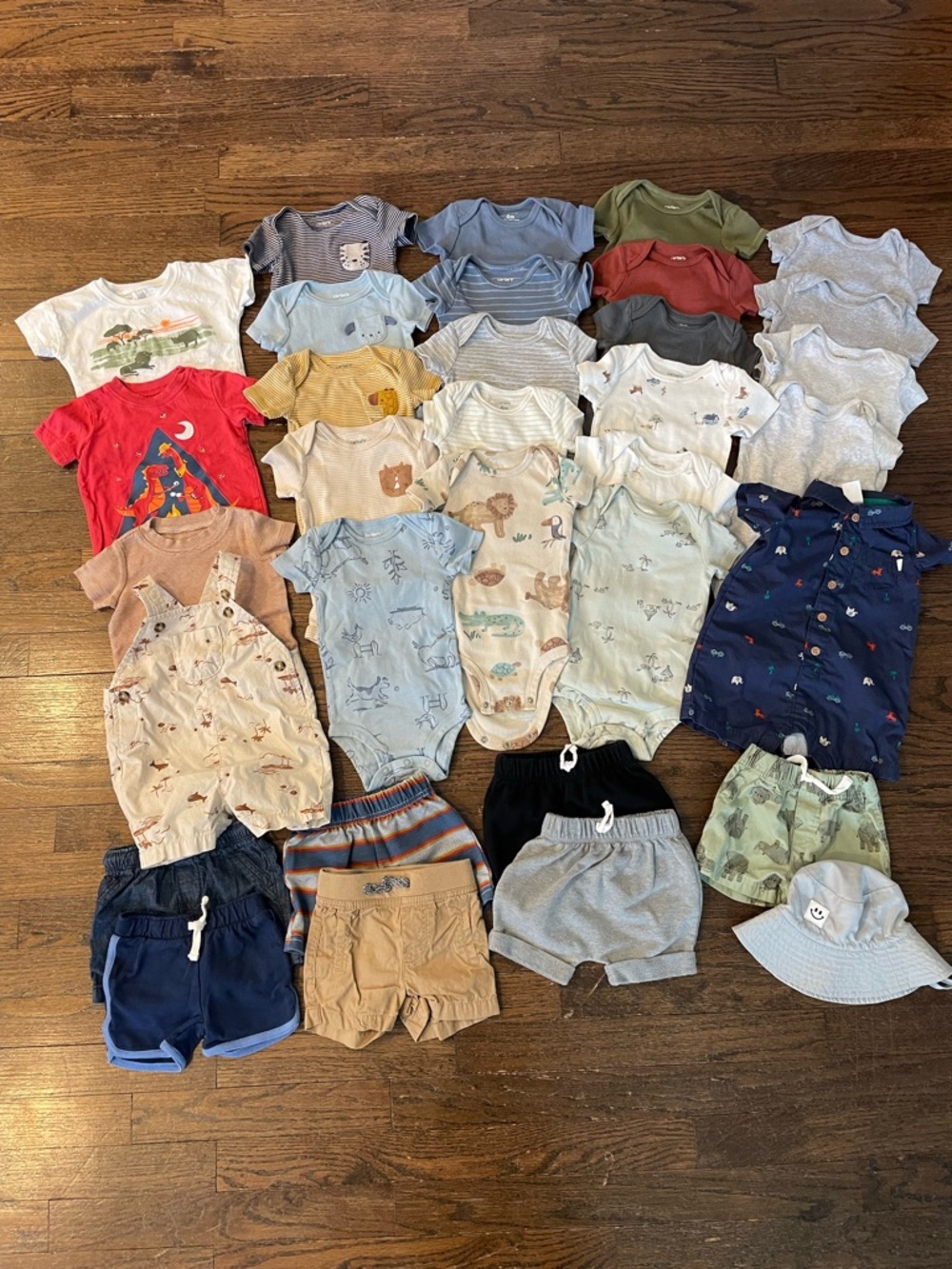 Boy 6 Months Summer Bundle Lot 33 pieces shorts shirts hat